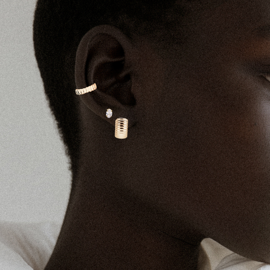 9ct Gold Oval Solitaire Studs
