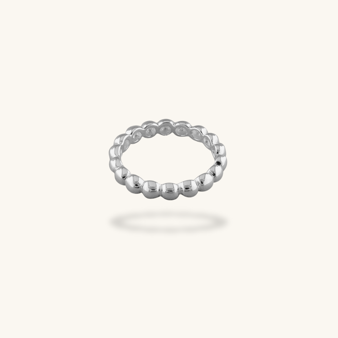 Beaded Ring Silver