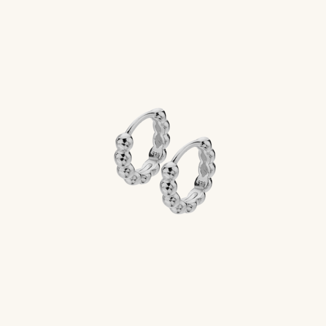 Beaded Huggie Hoop Earrings