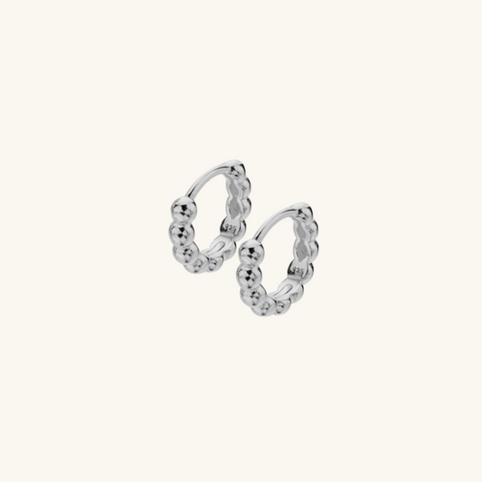 Beaded Huggie Hoop Earrings
