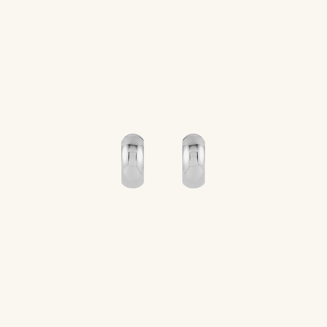 Bold Huggie Hoops Silver