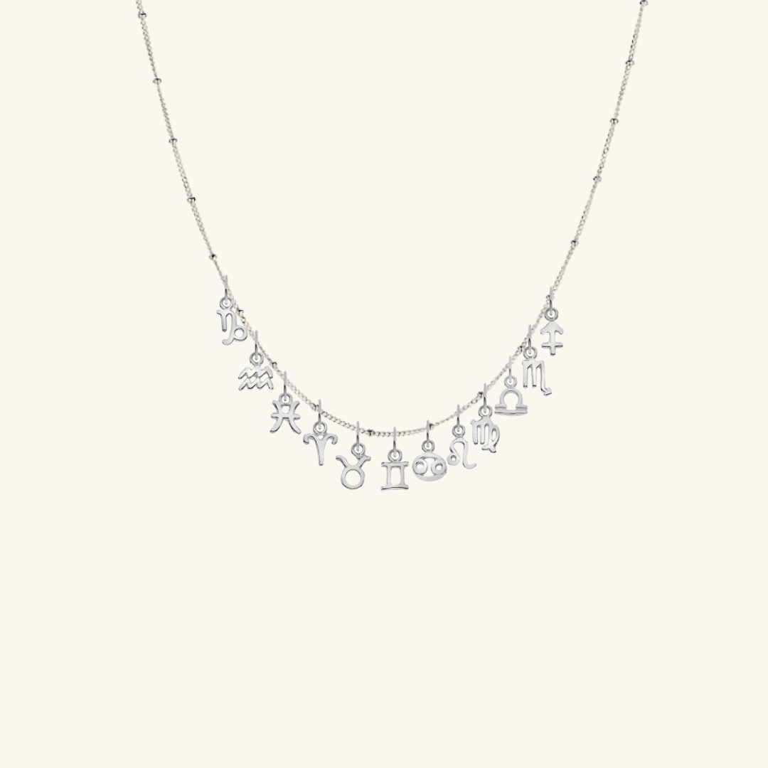 Petite Zodiac Star Sign Necklace Silver