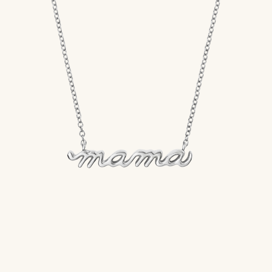 Mama Script Necklace Sterling Silver