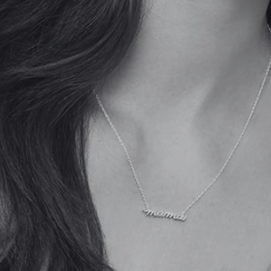Mama Script Necklace Sterling Silver