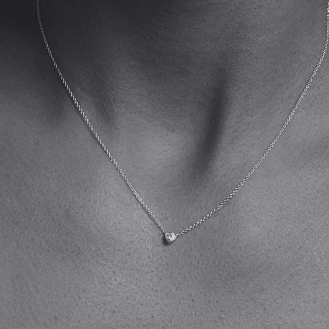 Mini Heart Necklace Silver