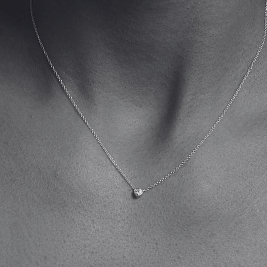 Mini Heart Necklace Silver