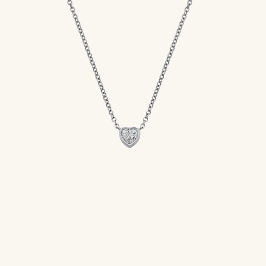 Mini Heart Necklace Silver