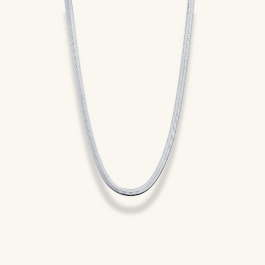 Snake Chain Necklace 16" - Silver