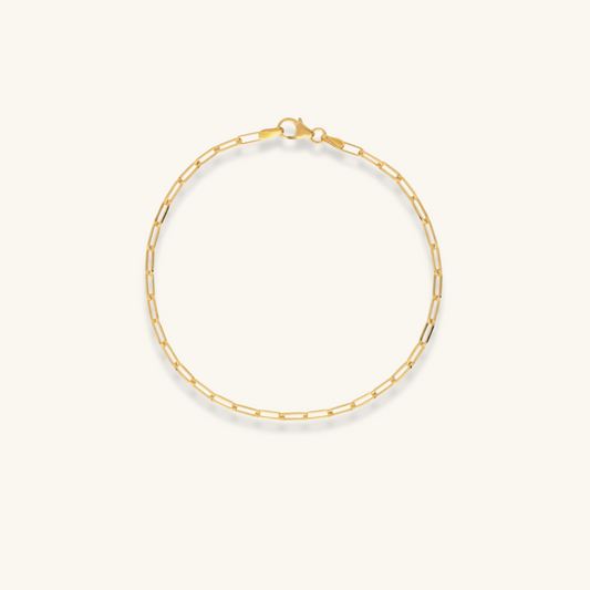 Mini Paperclip Chain Bracelet Gold
