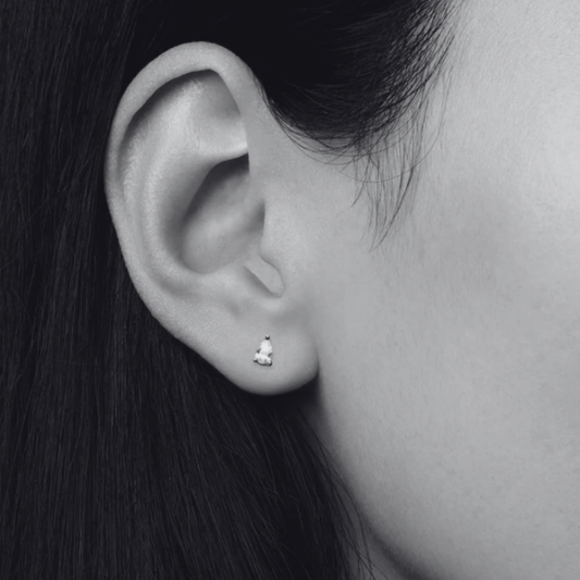 Pear Cut Solitaire Stud Earrings Gold