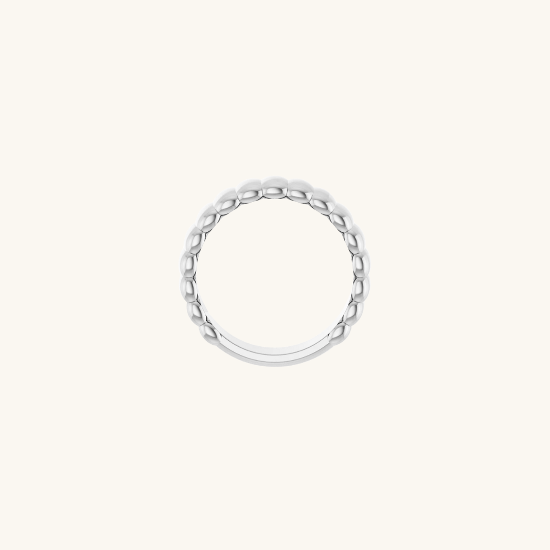 Bold Ribbed Ring Silver