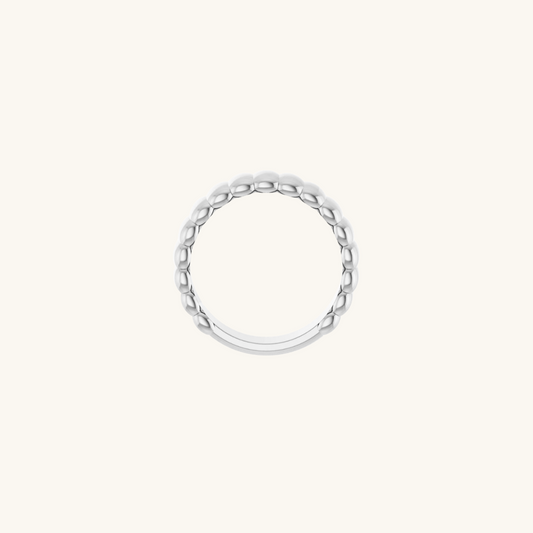 Bold Ribbed Ring Silver