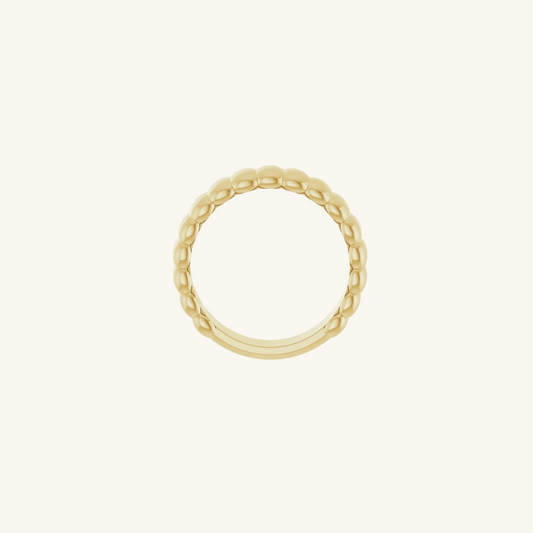 Bold Ribbed Ring Gold