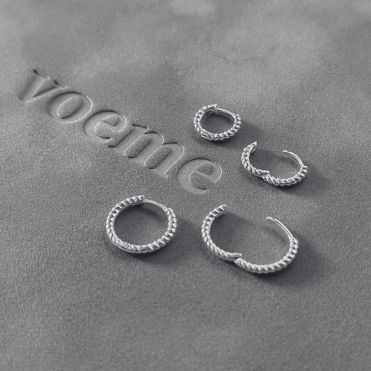 Rope Twist Huggie Earrings Silver