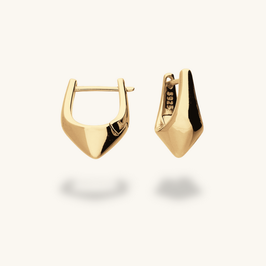 Sculptural Point Huggie Earrings