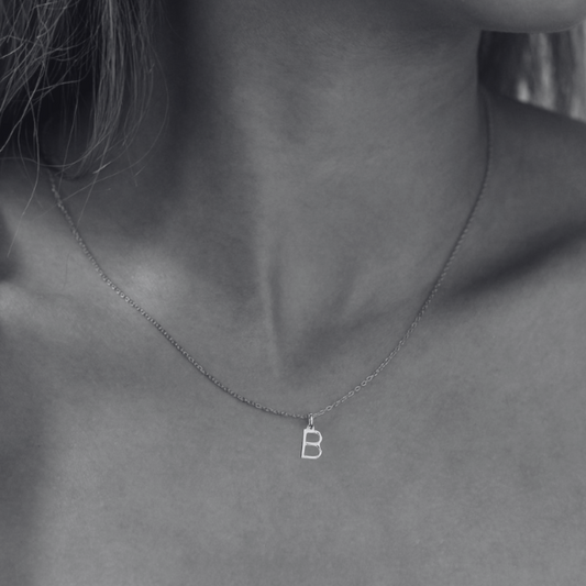 Personalised Slimline Initial Necklace Silver