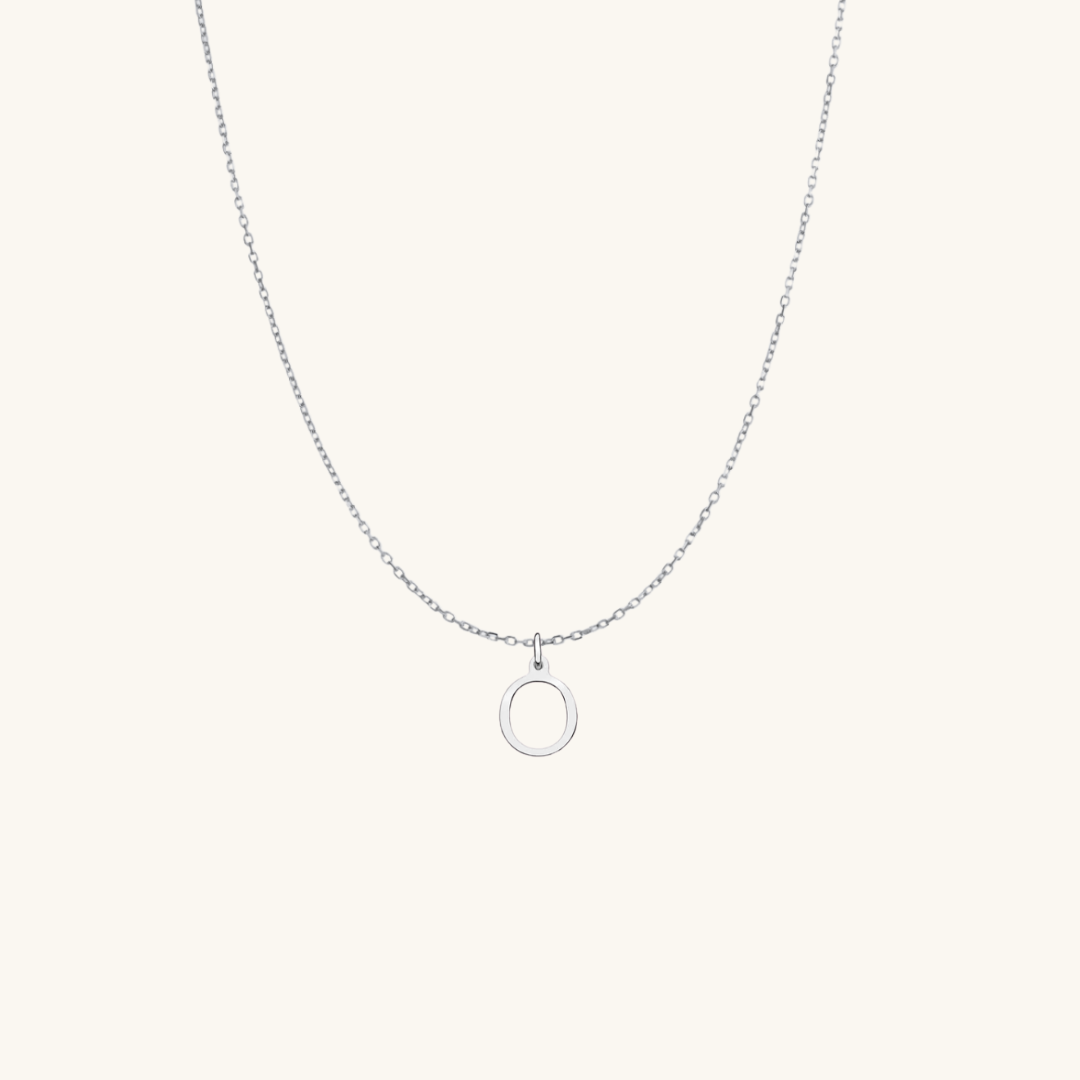 Personalised Slimline Initial Necklace Silver