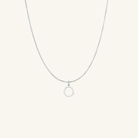 Personalised Slimline Initial Necklace Silver