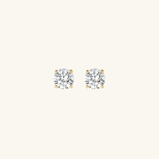 Solitaire Stud Earrings Gold