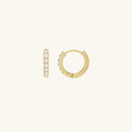 Tennis Huggie Earrings Gold