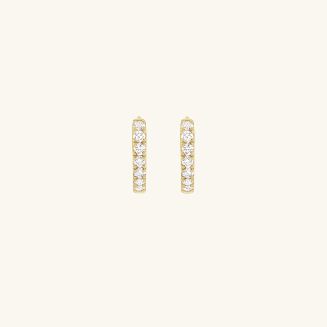 Tennis Huggie Earrings Gold